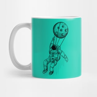 Astronaut Travelling - Black hand drawn artwork Mug